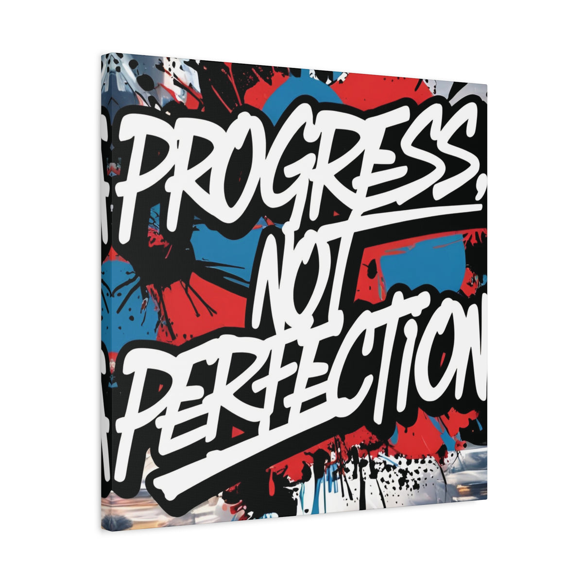 Progress Not Perfection Canvas Wall Art - Motivational Home Decor