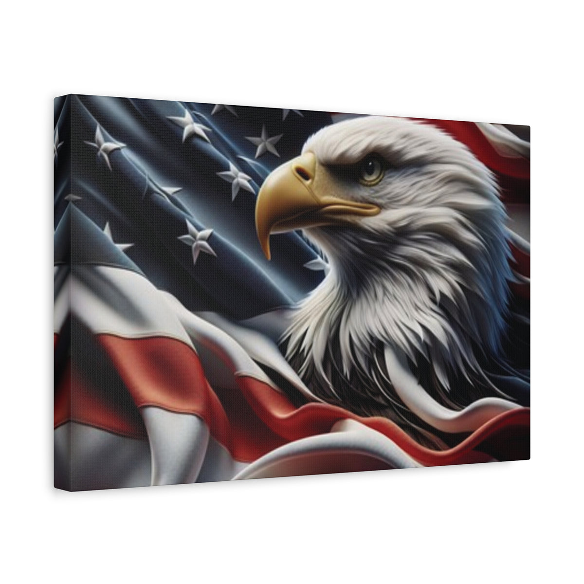 Patriotic Eagle Canvas Wall Art - American Flag Decor - Red White Blue - Gallery Wrapped - 27 Sizes - Veteran Gift