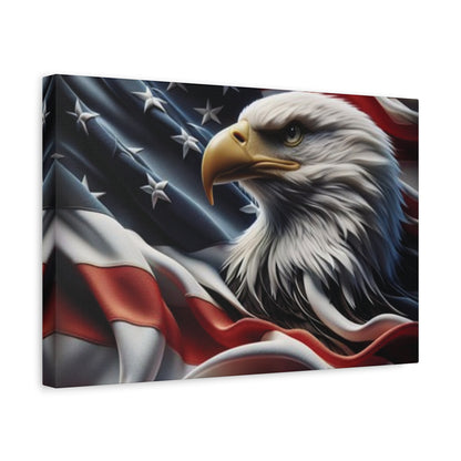 Patriotic Eagle Canvas Wall Art - American Flag Decor - Red White Blue - Gallery Wrapped - 27 Sizes - Veteran Gift