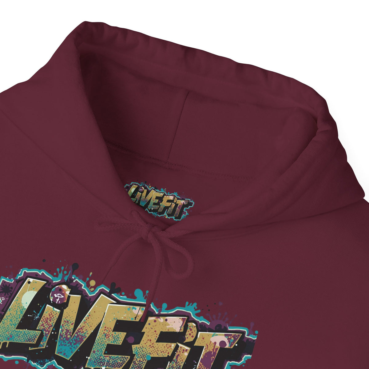 LIVE FIT Hoodie - Unisex Heavy Blend Sweatshirt - Fitness Gym Wear - Workout Apparel - S-5XL