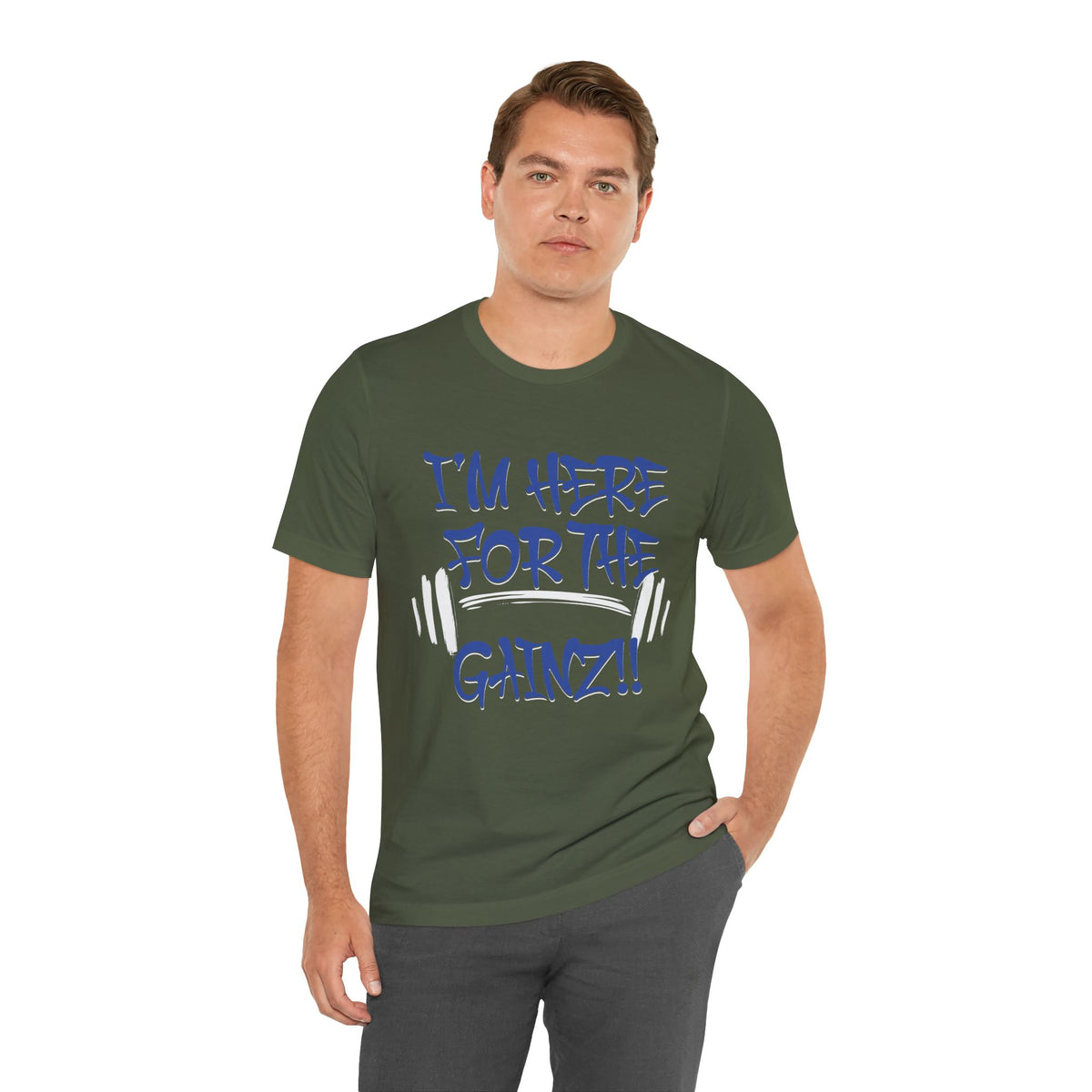 I'm Here For The Gainz! Gym Motivation T-Shirt - Funny Fitness Tee - Unisex XS-4XL