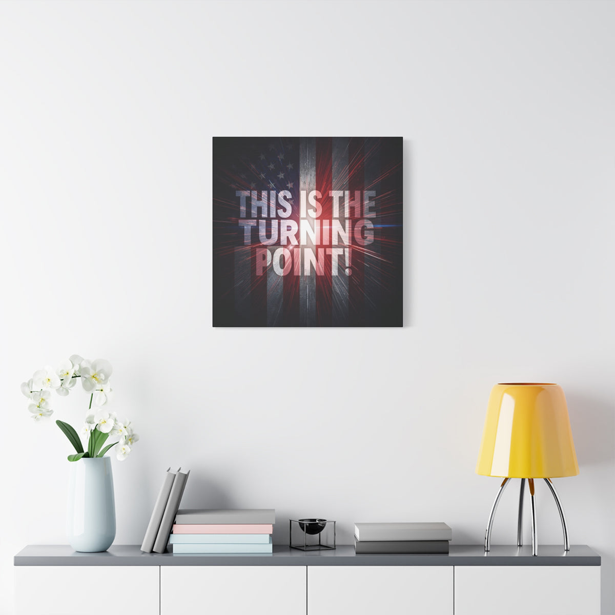 This Is The Turning Point! Canvas Wall Art - Patriotic American Flag - Red White Blue - Motivational Decor - 36 Sizes