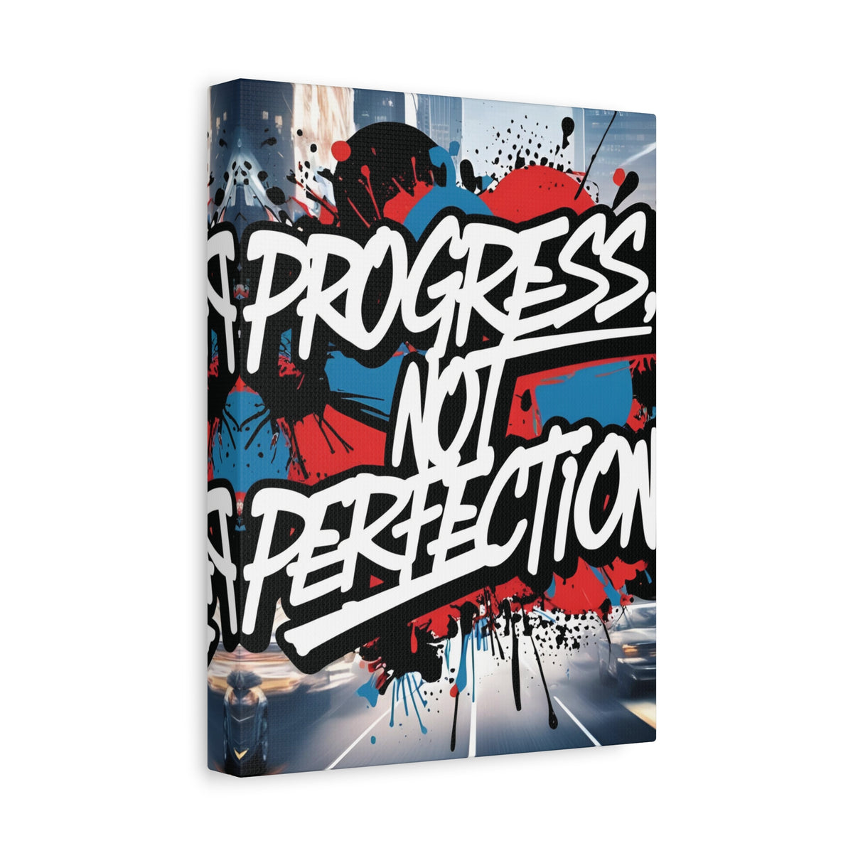 Progress Not Perfection Canvas Wall Art - Motivational Home Decor