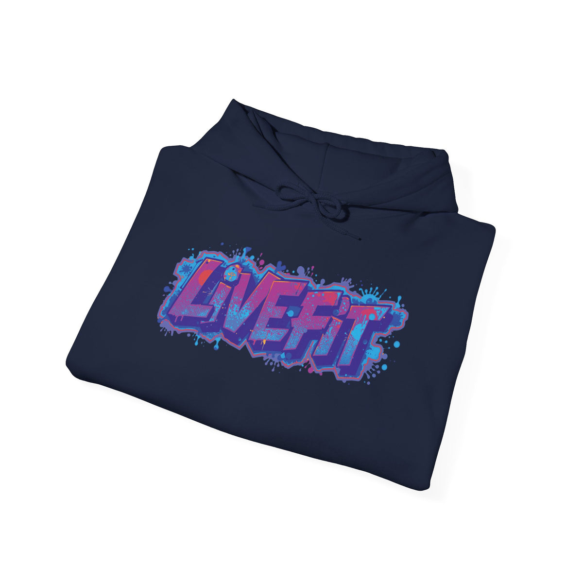 LIVE FIT Hoodie Sweatshirt - Motivational Fitness Pullover - Unisex Gym Hoodie - S-5XL