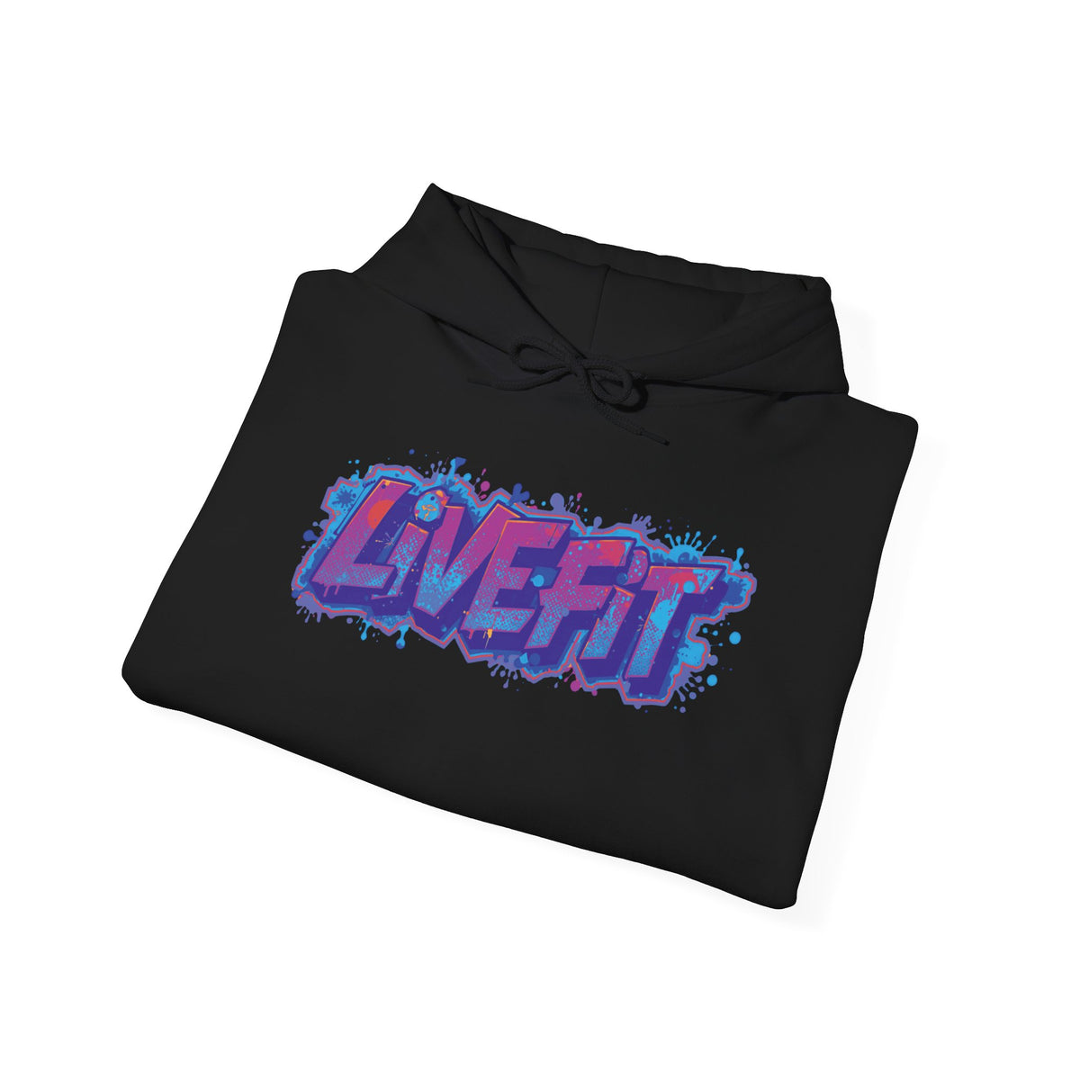 LIVE FIT Hoodie Sweatshirt - Motivational Fitness Pullover - Unisex Gym Hoodie - S-5XL