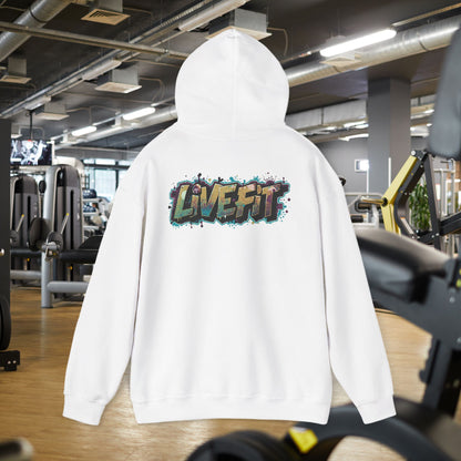 LIVE FIT Hoodie - Unisex Heavy Blend Sweatshirt - Fitness Gym Wear - Workout Apparel - S-5XL