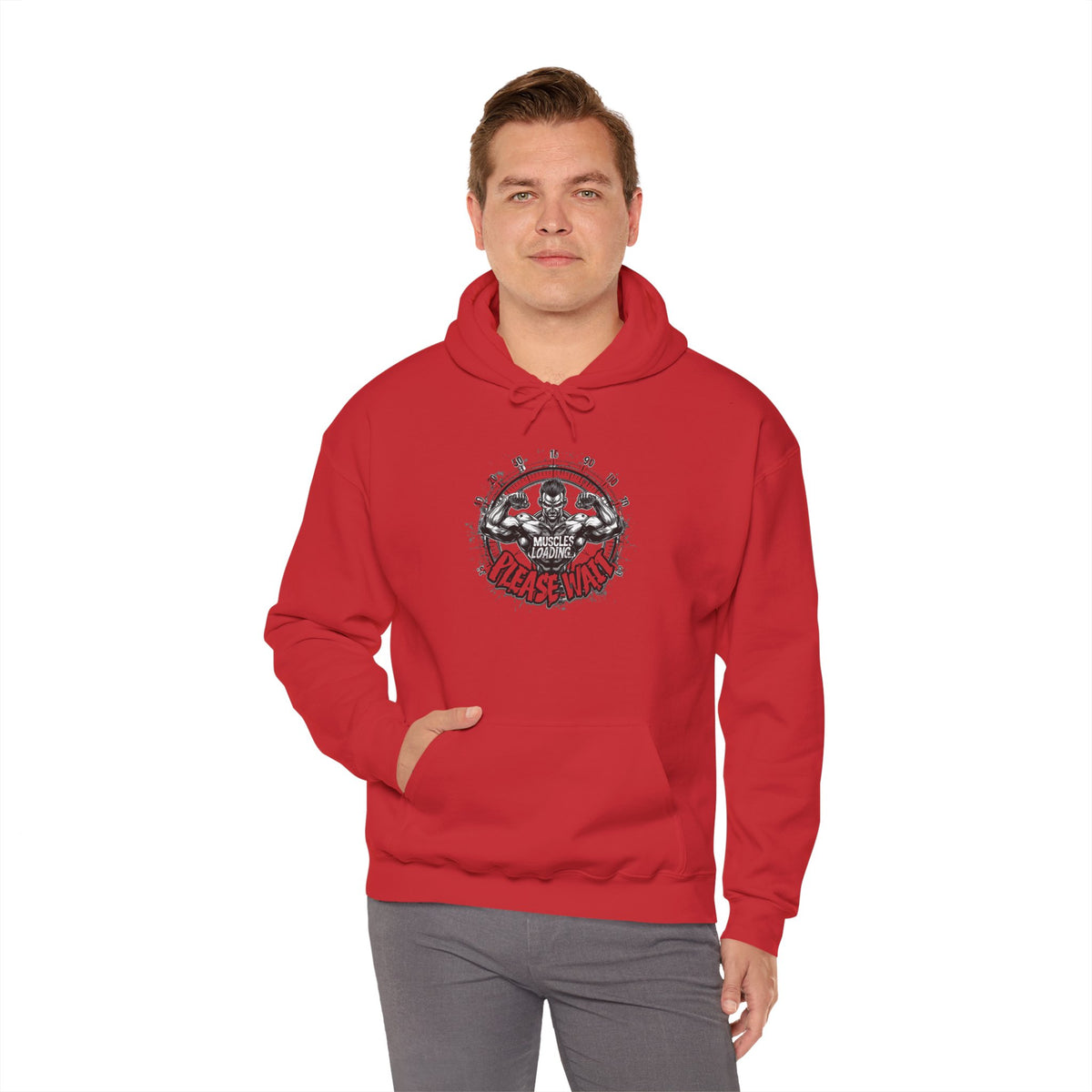 Muscles Loading Please Wait - Motivational Fitness Hoodie - Gym Sweatshirt - Unisex S-5XL
