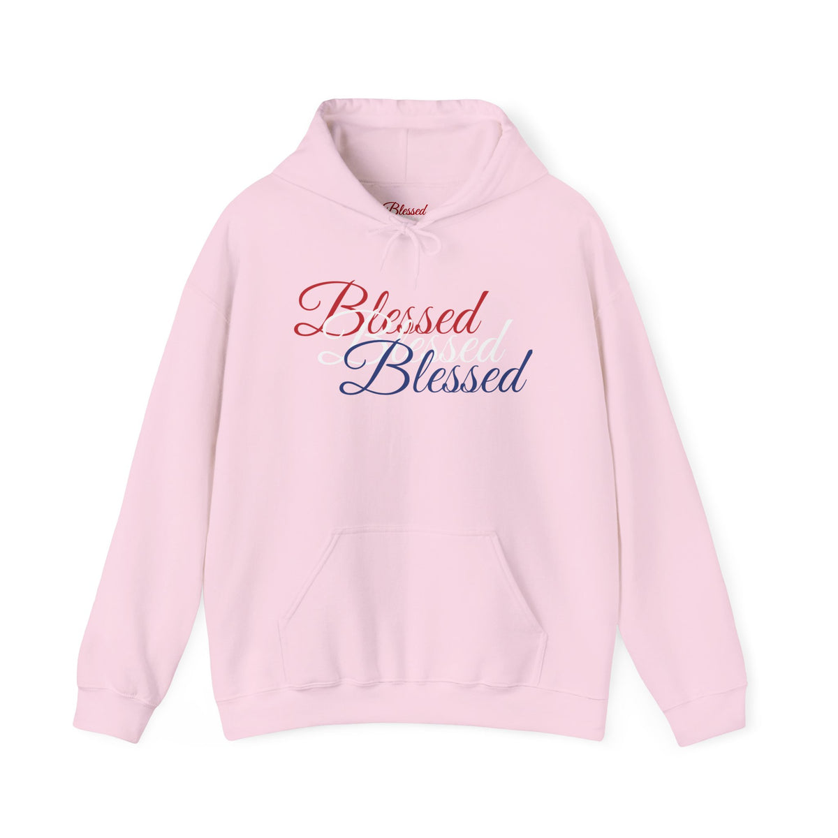Blessed Hoodie - Patriotic Red White Blue - Unisex Pullover - Front & Back Print - S-5XL