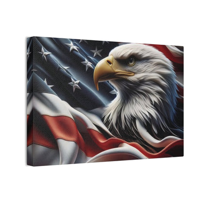 Patriotic Eagle Canvas Wall Art - American Flag Background - USA Decor