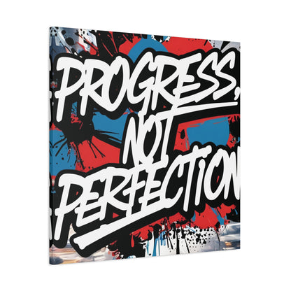 Progress Not Perfection Canvas Wall Art - Motivational Home Decor