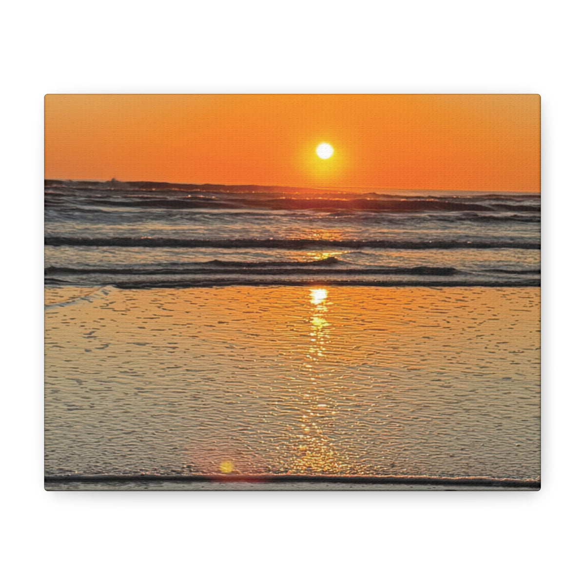 Sunset Beach Canvas Print, Ocean Decor, Wall Art, Home Decor, Coastal Artwork for Living Room