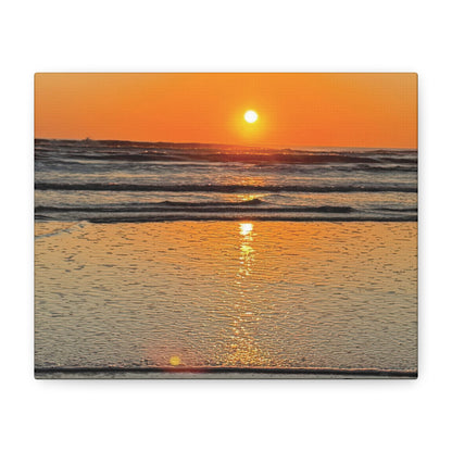 Sunset Beach Canvas Print, Ocean Decor, Wall Art, Home Decor, Coastal Artwork for Living Room