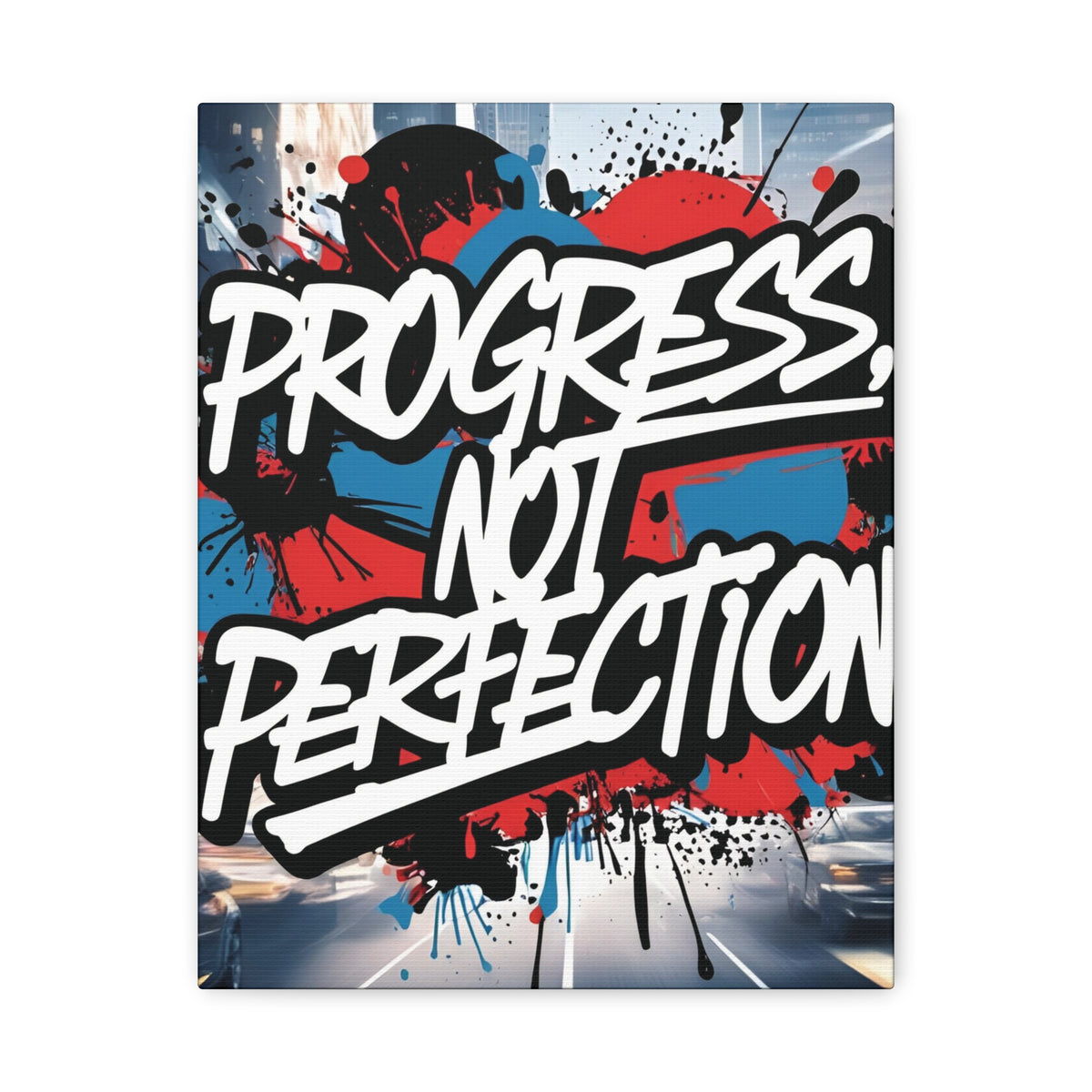 Progress Not Perfection Canvas Wall Art - Motivational Home Decor