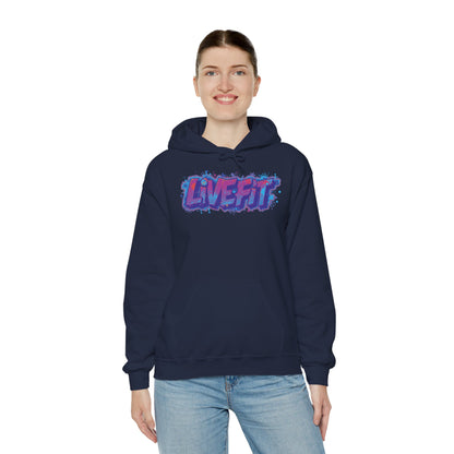 LIVE FIT Hoodie Sweatshirt - Motivational Fitness Pullover - Unisex Gym Hoodie - S-5XL
