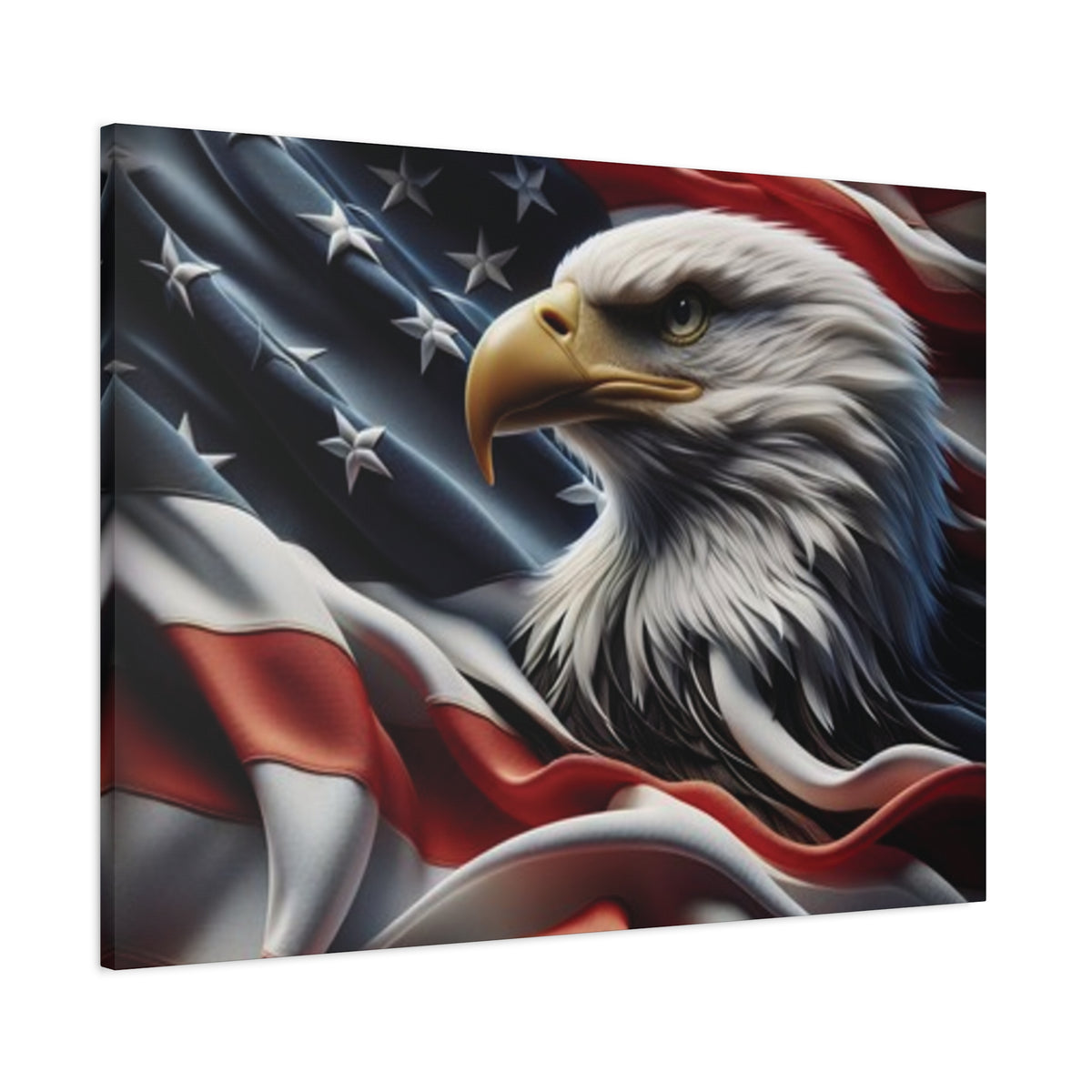 Patriotic Eagle Canvas Wall Art - American Flag Decor - Red White Blue - Gallery Wrapped - 27 Sizes - Veteran Gift