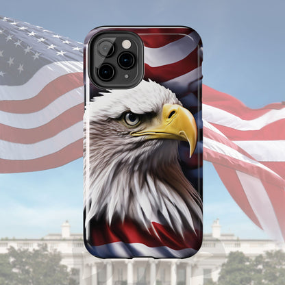 Patriotic - Bald Eagle - Phone Case - Tough Phone Case - American Flag Design - Gift for Veterans - National Holidays - Outdoor Adventures - Eagle Lover