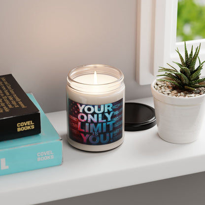 Your Only Limit Is You! Scented Soy Candle - 9oz - Empowering Motivational Gift - Red White Blue - Fitness Inspiration