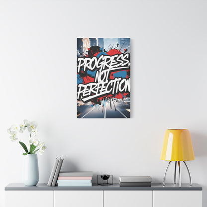 Progress Not Perfection Canvas Wall Art - Motivational Home Decor