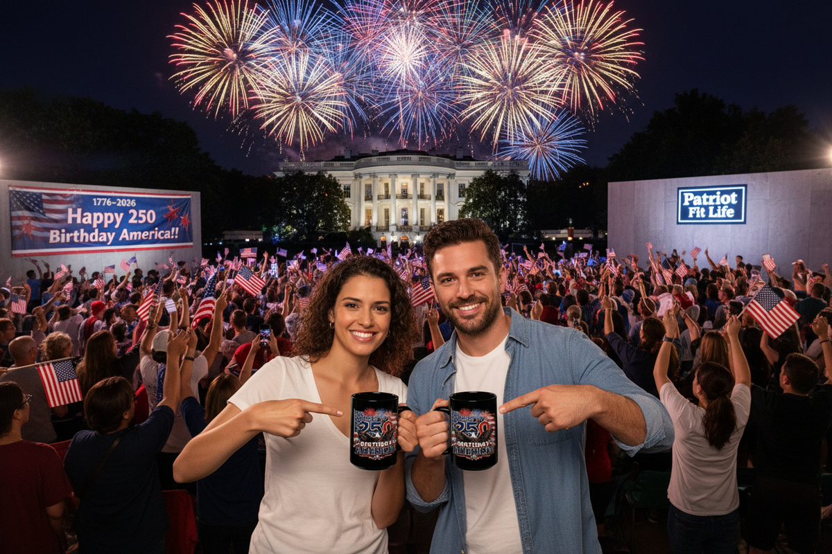 Happy 250th Birthday America Mug | 1776-2026 Patriotic Eagle Flag & Fireworks Black Coffee Cup