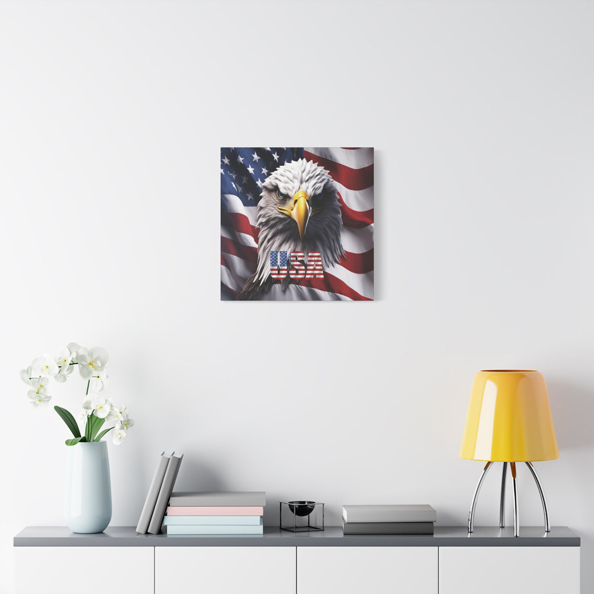 American Eagle Canvas Wall Art - Patriotic Flag Decor - USA Pride