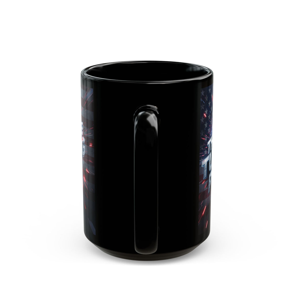 The Turning Point Black Ceramic Mug - Patriotic American Flag Design
