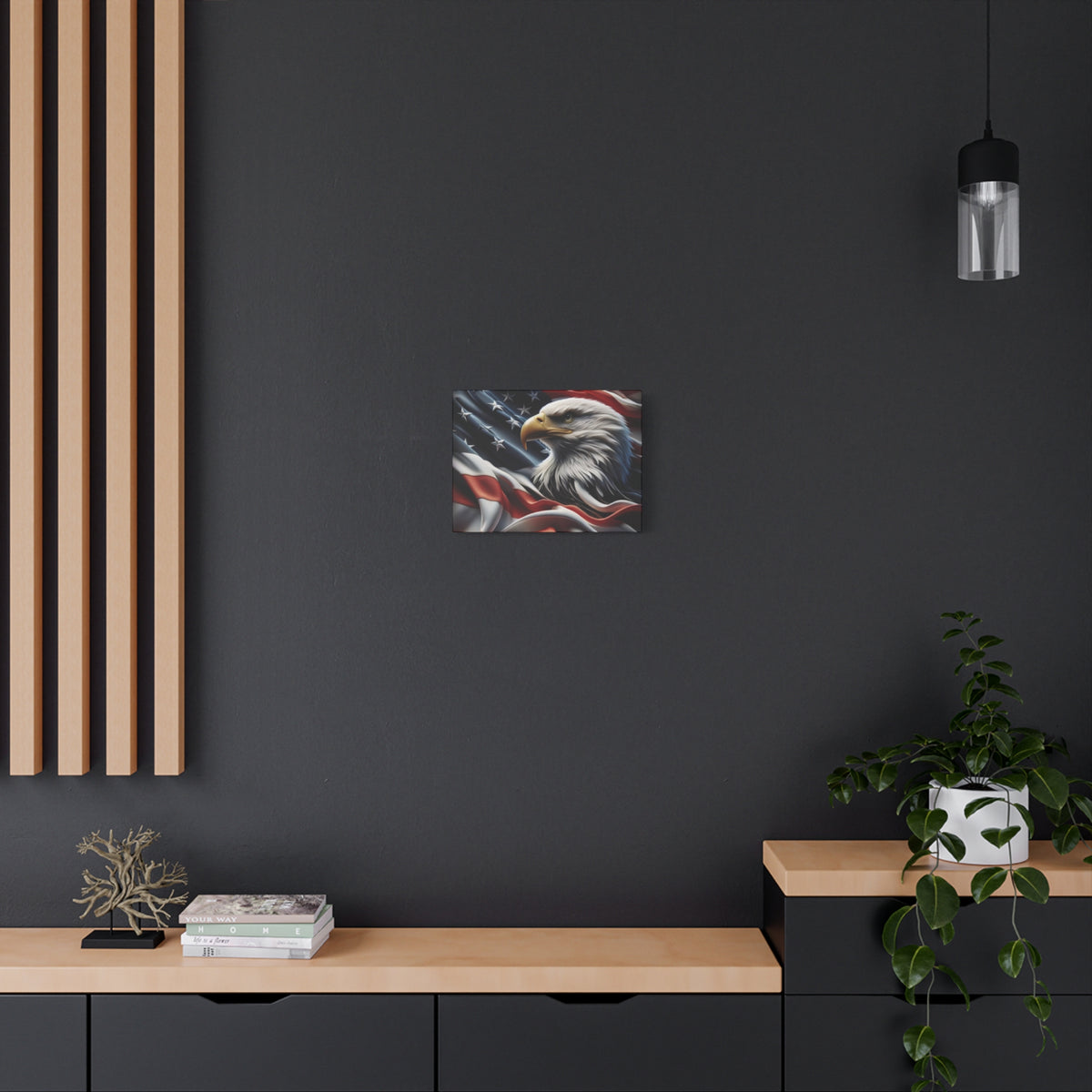Patriotic Eagle Canvas Wall Art - American Flag Decor - Red White Blue - Gallery Wrapped - 27 Sizes - Veteran Gift