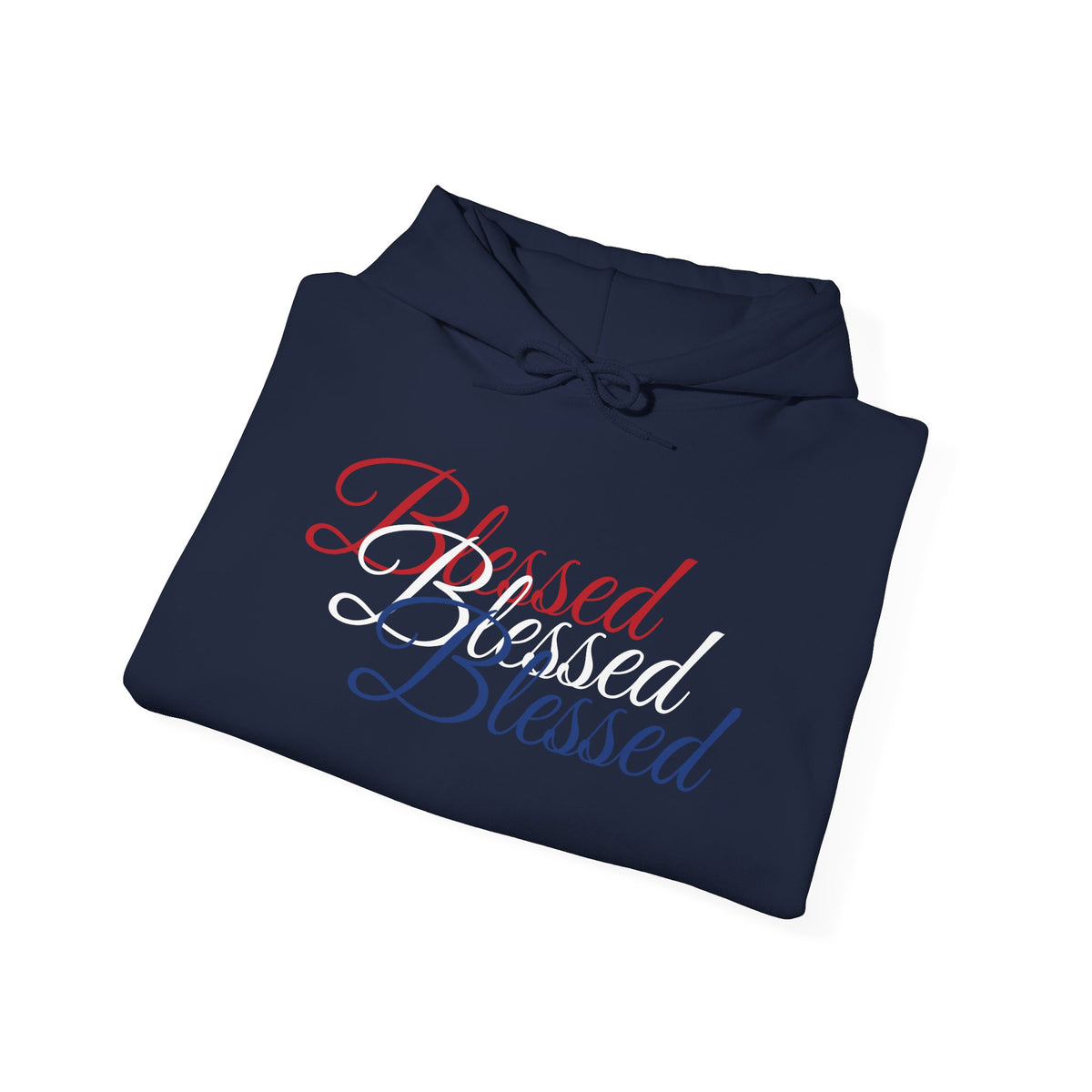 Blessed Hoodie - Patriotic Red White Blue - Unisex Pullover - Front & Back Print - S-5XL