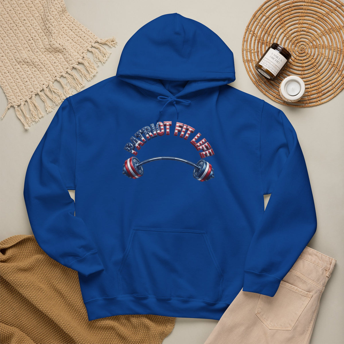 Patriot Fit Life Hoodie — USA Flag Barbell Gym Sweatshirt | LIVE FIT