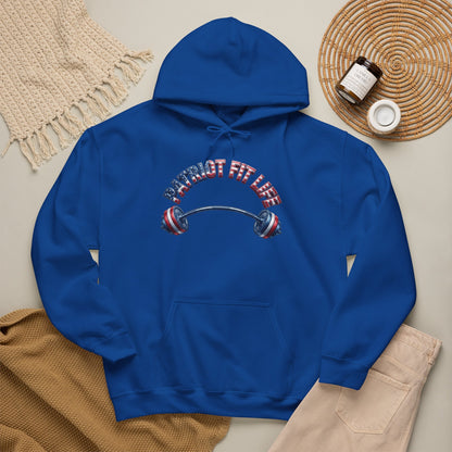 Patriot Fit Life Hoodie — USA Flag Barbell Gym Sweatshirt | LIVE FIT