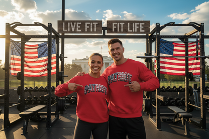 Patriot Fit Life Crewneck Sweatshirt - Arched American Flag 'PATRIOT' Graphic | Unisex S-4XL
