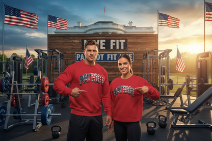 Patriot Fit Life Crewneck Sweatshirt - Arched American Flag 'PATRIOT' Graphic | Unisex S-4XL
