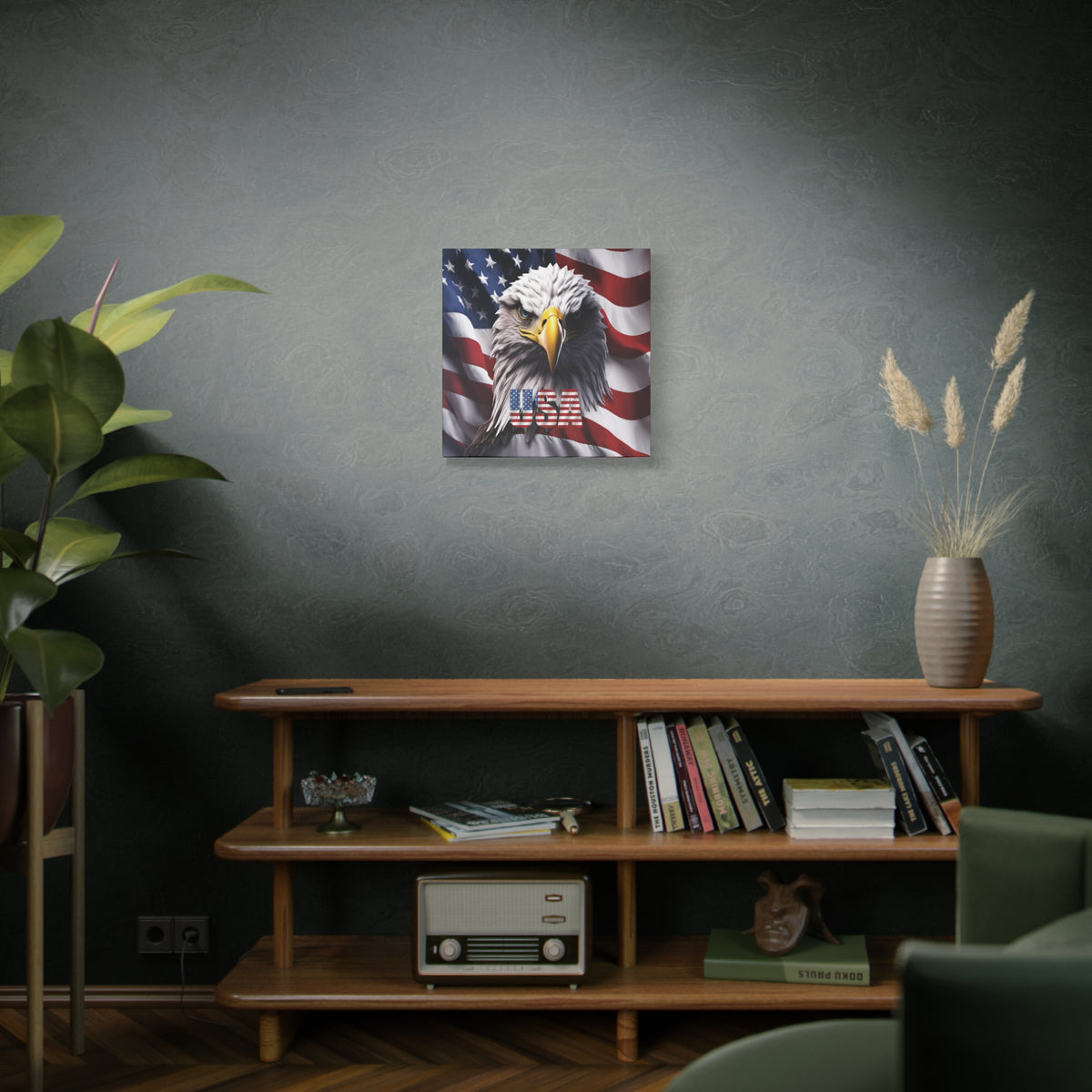 American Eagle Canvas Wall Art - Patriotic Flag Decor - USA Pride