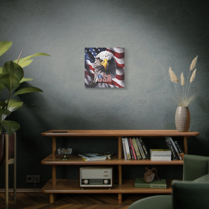 American Eagle Canvas Wall Art - Patriotic Flag Decor - USA Pride