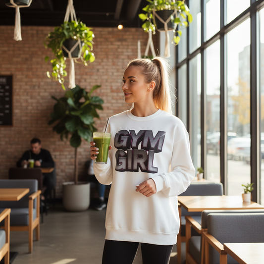 Gym Girl Crewneck Sweatshirt - Stylish Fitness Apparel - Women's Workout Sweatshirt - S-4XL