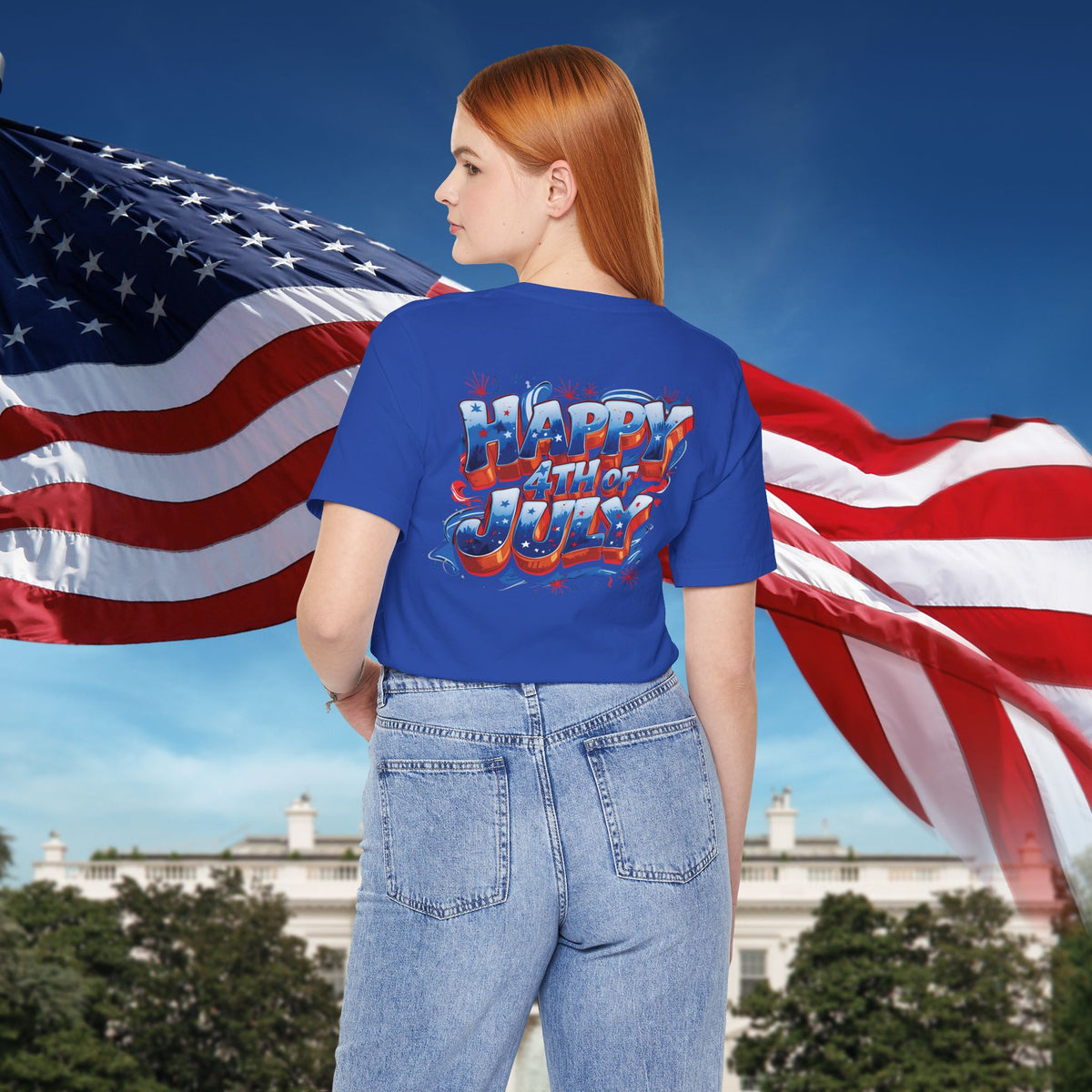 Happy 4th of July T-Shirt - Independence Day Bald Eagle - American Flag Graphic Tee
