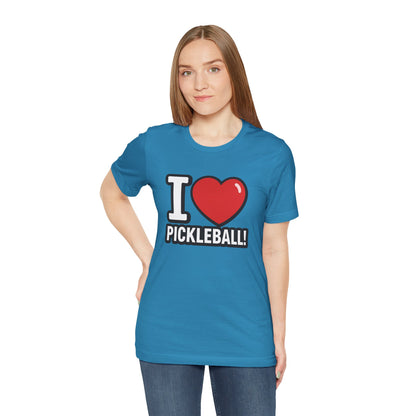 I Love Pickleball T-Shirt - Unisex Pickleball Tee - Court Sports Gift - XS-4XL