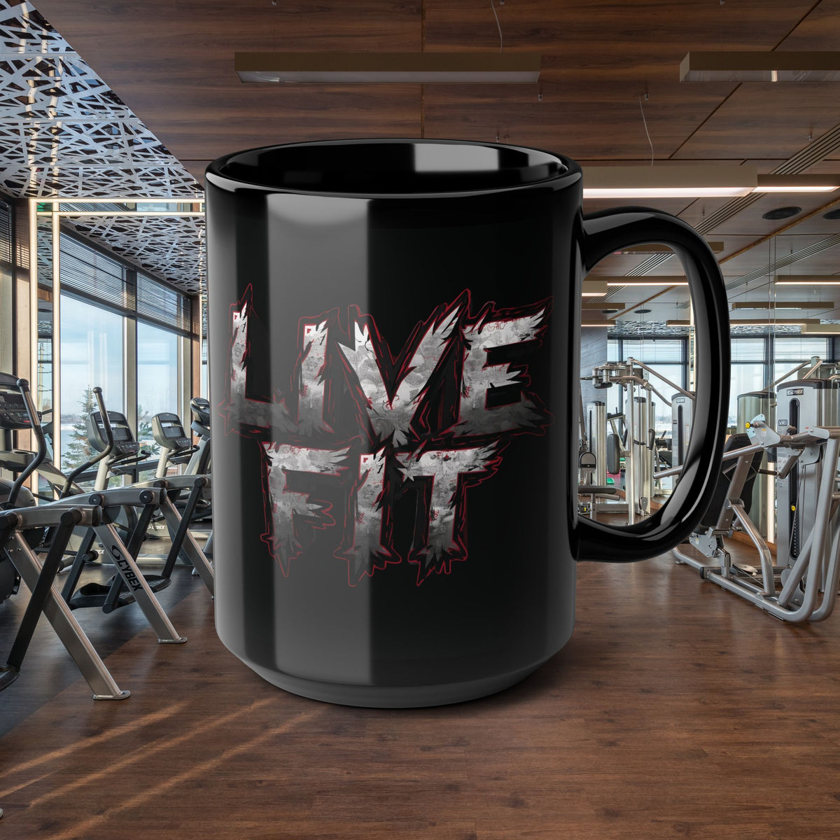 LIVE FIT Black Ceramic Mug (11oz/15oz)