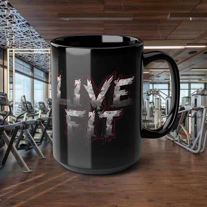 LIVE FIT Black Ceramic Mug (11oz/15oz)