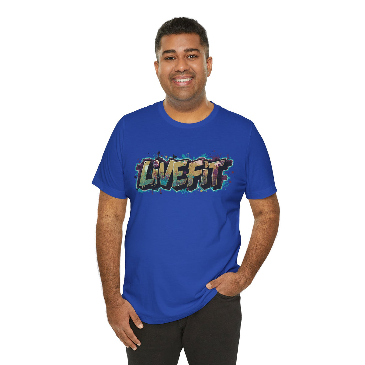 LIVE FIT Graphic Fitness Tee - Motivational Workout T-Shirt - Unisex XS-4XL