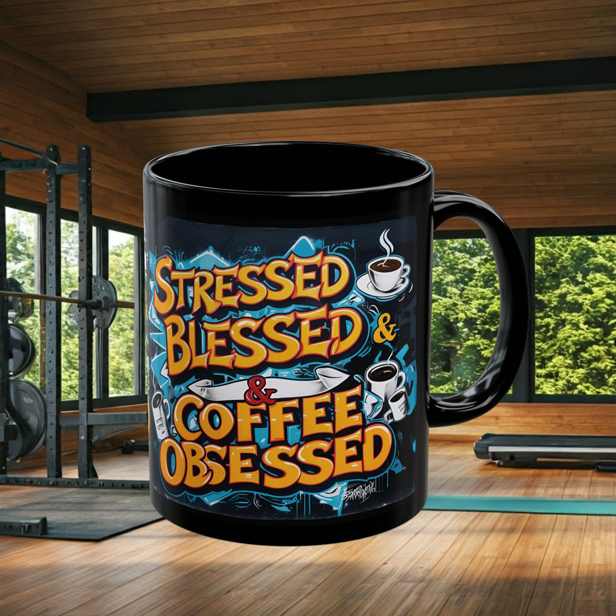 Stressed Blessed & Coffee Obsessed Travel Mug - Insulated - 11oz