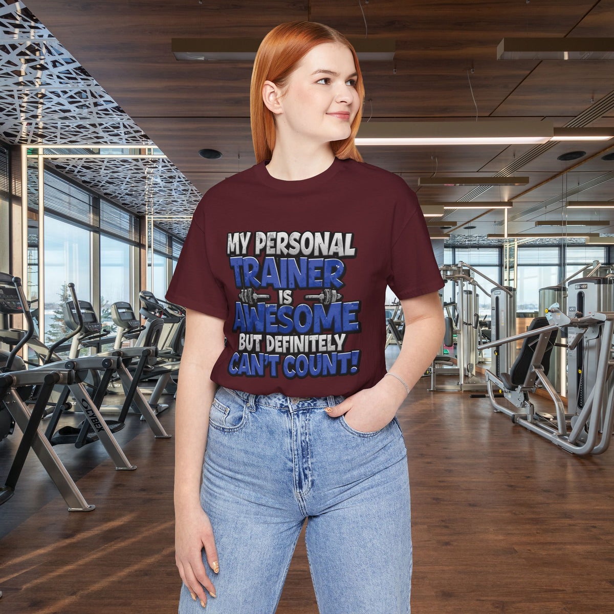 My Personal Trainer Can't Count - Funny Gym T-Shirt - Workout Humor Tee - XS-4XL