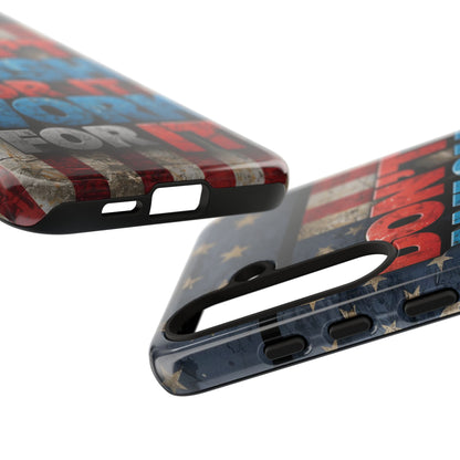 Don't Wish For It Work For It Tough Phone Case - Motivational Patriotic Design