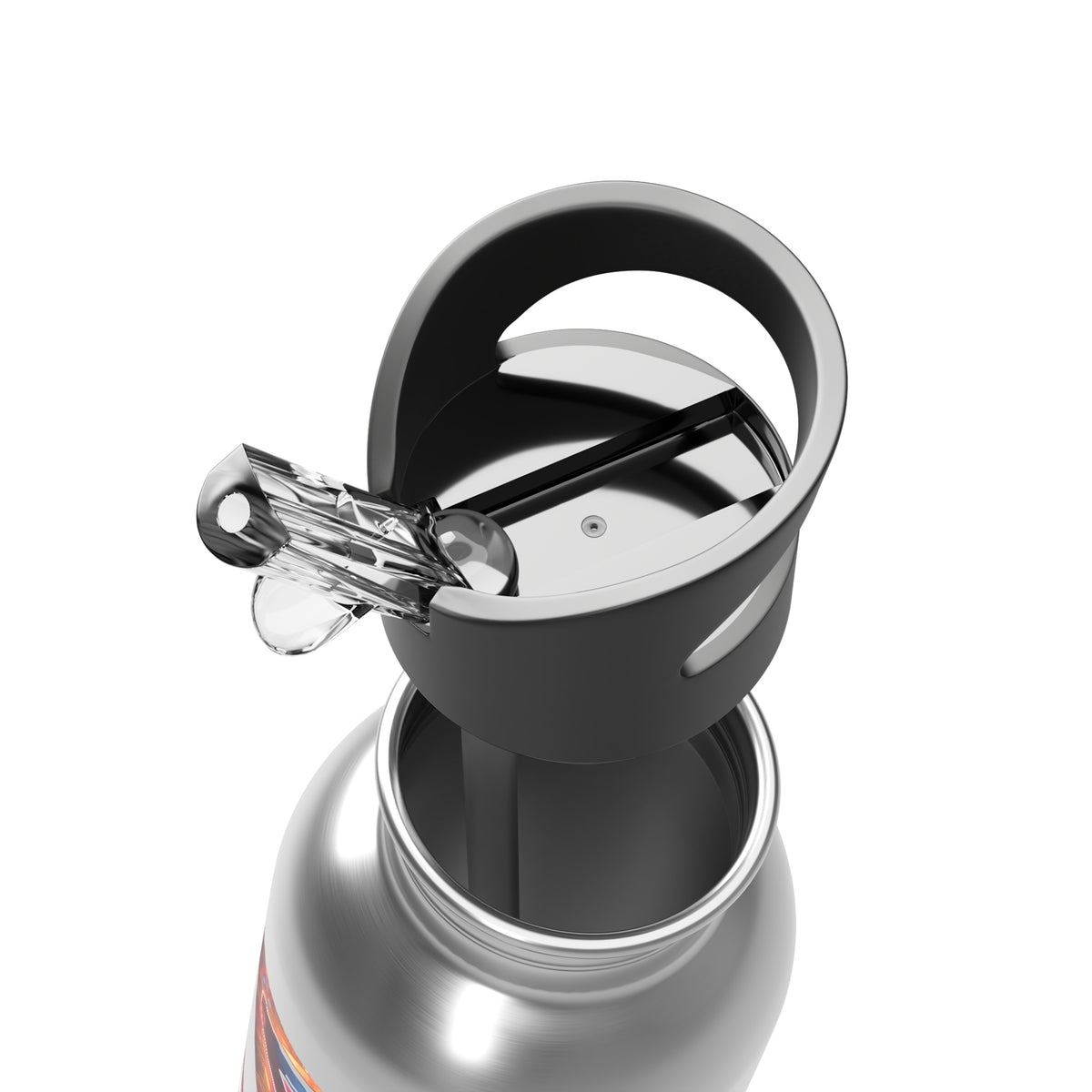 Vibrant - LIVE FIT - Stainless Steel  - 20oz - Water Bottle - Flip Top Spout - With Straw - Eco-Friendly - Fitness