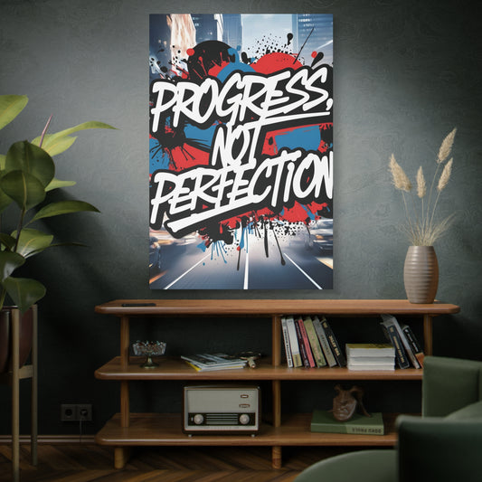 Progress Not Perfection Canvas Wall Art - Motivational Home Decor