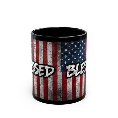 Blessed Mug - Vintage American Flag Design - Patriotic Gift - 11oz/15oz