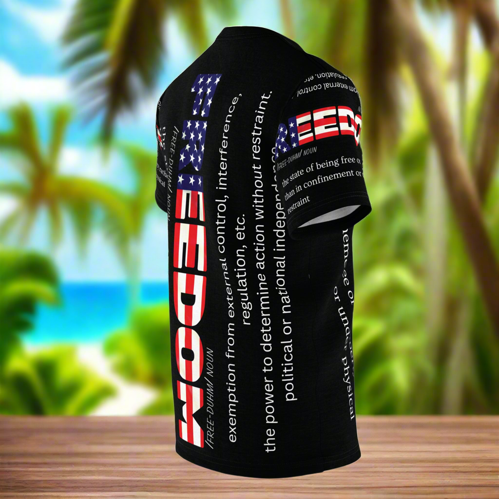 Unisex - Freedom - Definition Tee - American Flag - Red White Blue - All Over Print - T-Shirt - Sizes - S - 3XL
