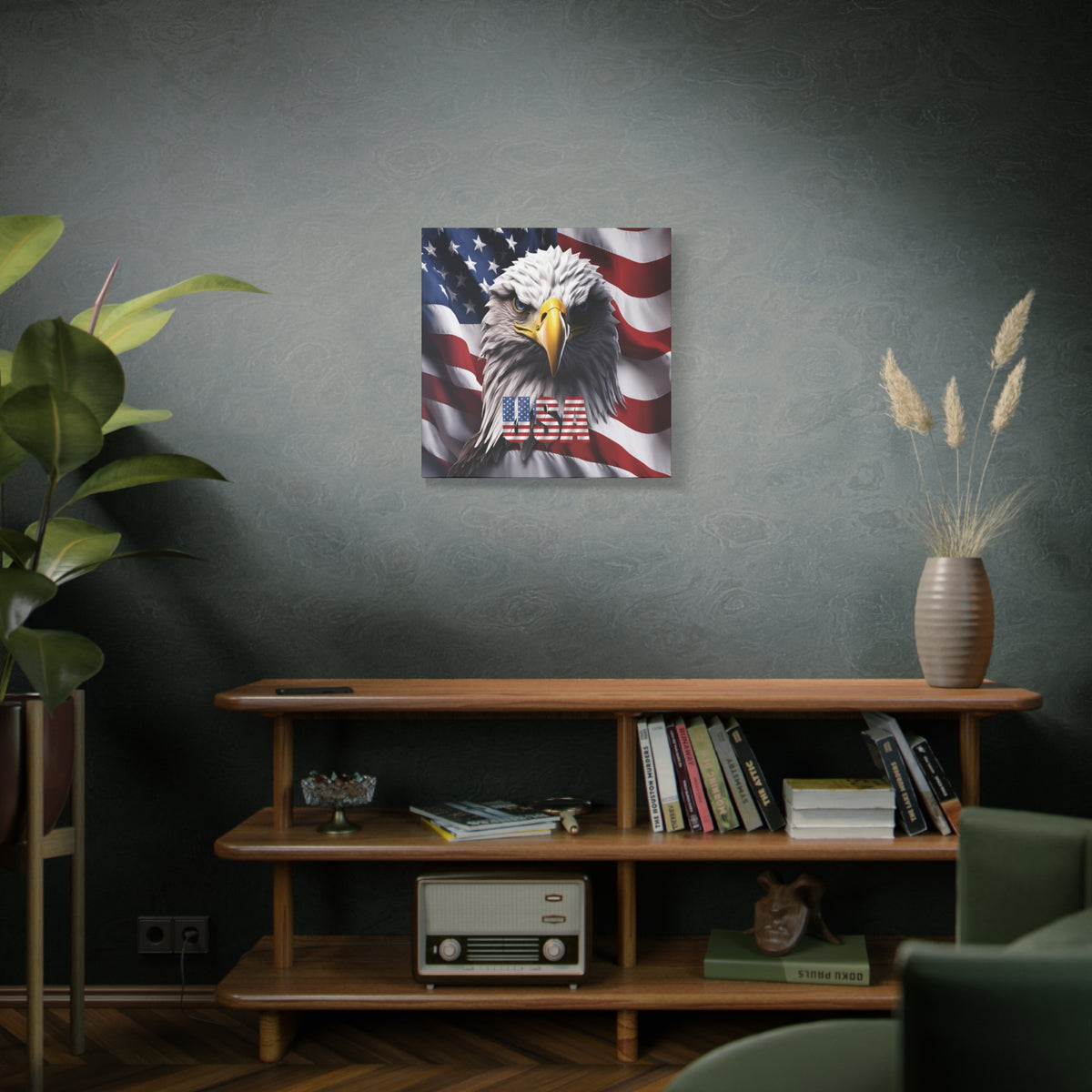 American Eagle Canvas Wall Art - Patriotic Flag Decor - USA Pride