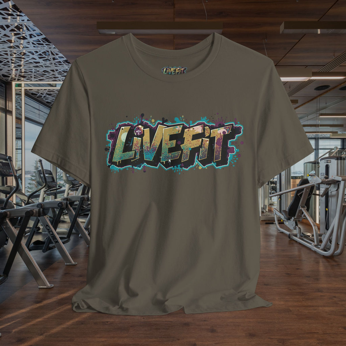 LIVE FIT Graphic Fitness Tee - Motivational Workout T-Shirt - Unisex XS-4XL