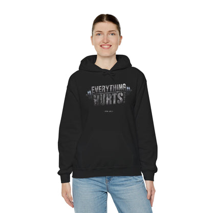 Everything Hurts! Gym Life Workout Hoodie - Funny Fitness Sweatshirt - Barbell Design - S-5XL