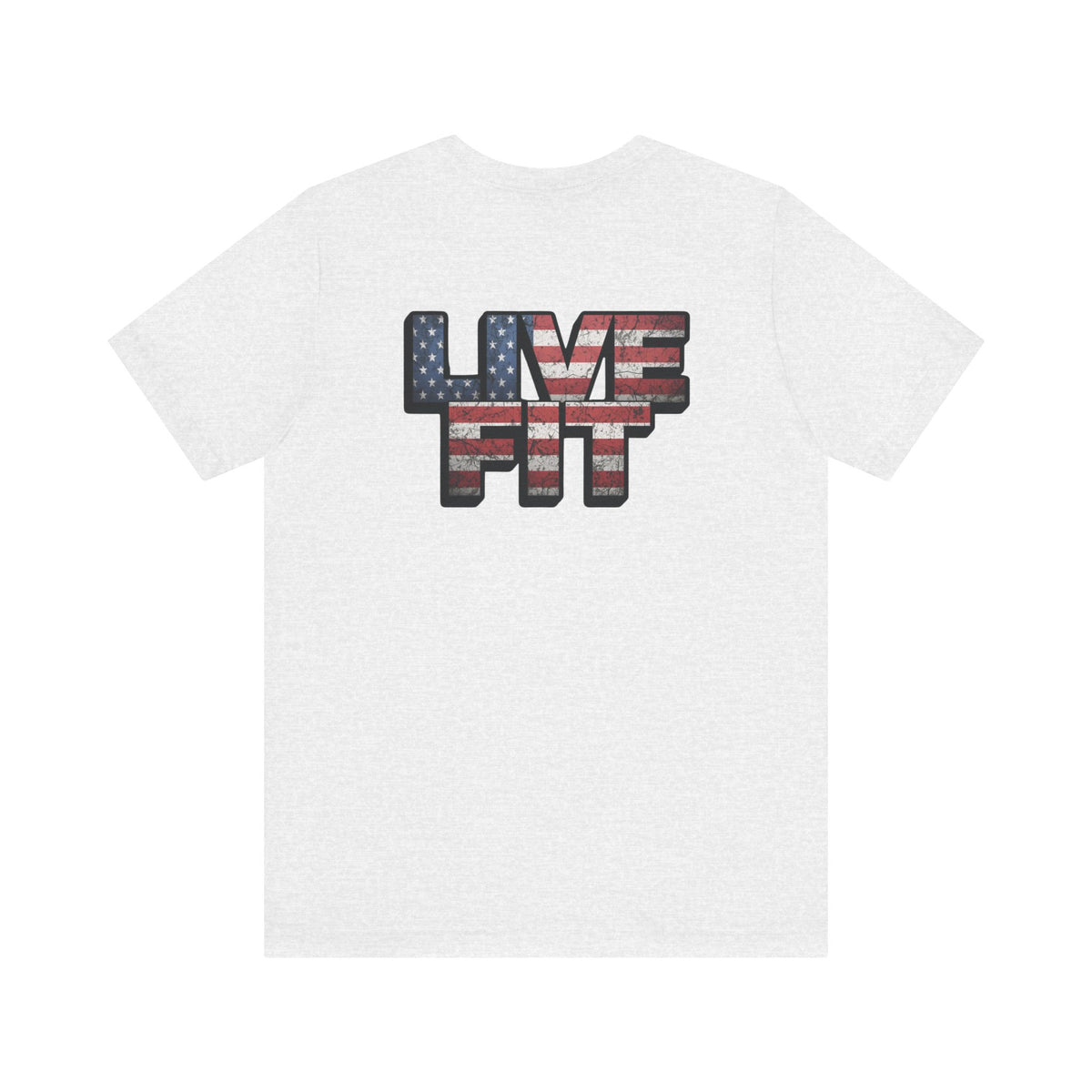 LIVE FIT Patriotic T-Shirt - American Flag Red White Blue - Unisex Fitness Tee